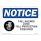 Signmission OSHA Notice Sign, Fall Hazard Zone Fall With Symbol, 10in X 7in Decal, 7" W, 10" H, Portrait OS-NS-D-710-V-12437 - alternate 1